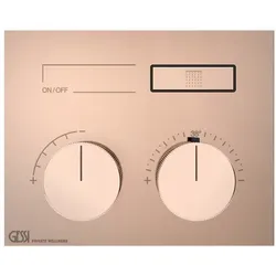 Gessi HI-FI, Fertigmontageset Unterputz-Thermostat mit Tasten-Bedienung mit 1 Ausgang, 63002030, Farbe: Kupfer PVD