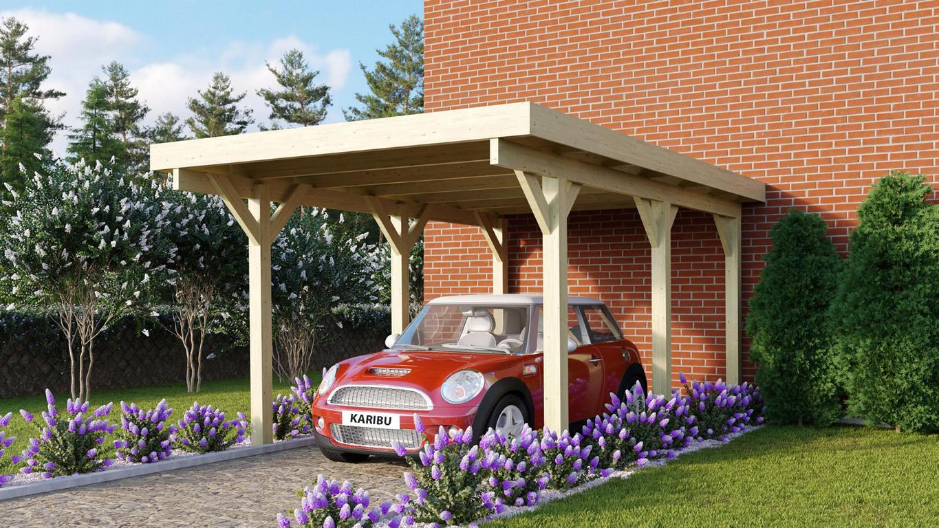 KARIBUHOLZT Carport einzel Classic 1A kdi 0,8 mm PVC Dach, 318x482x234 08427248