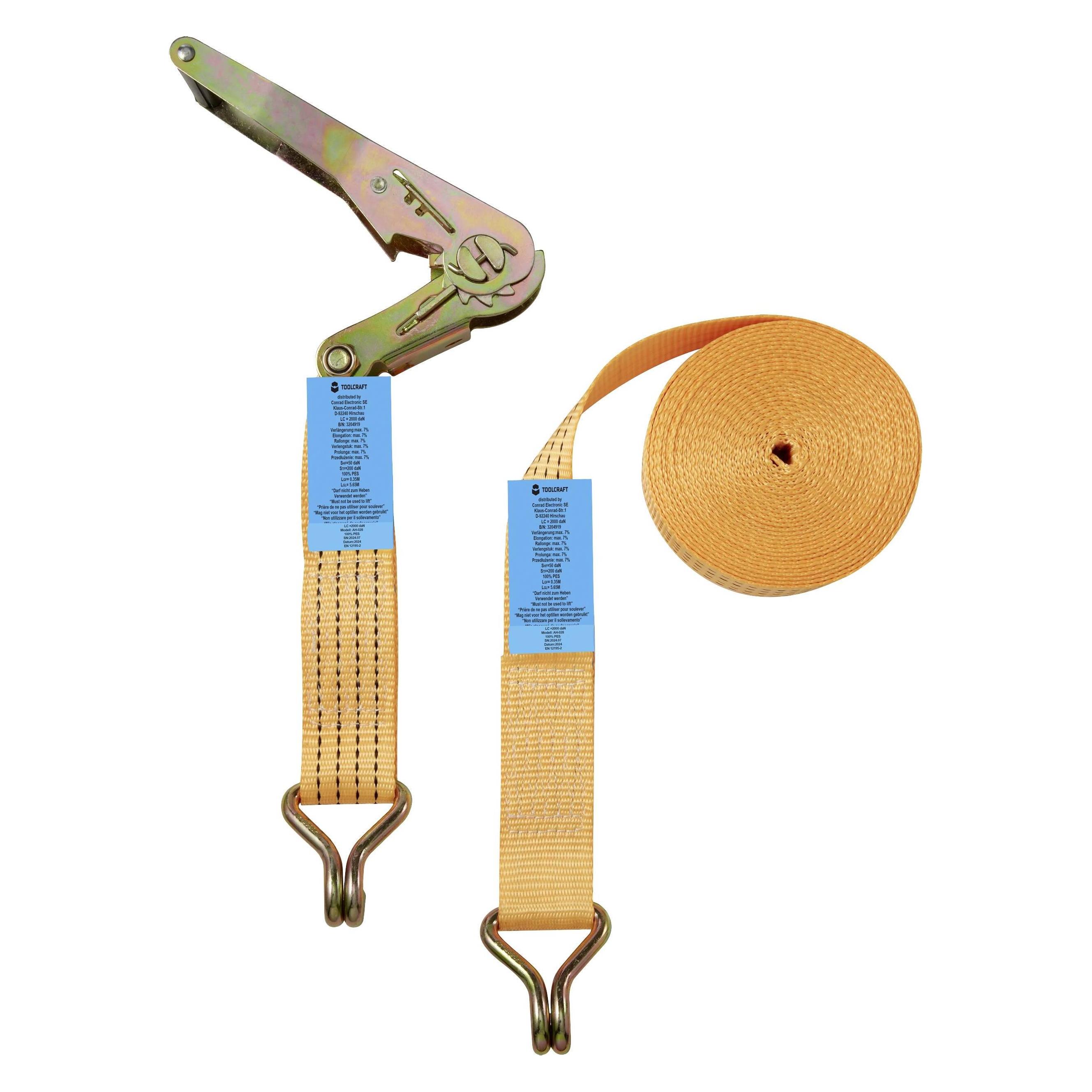 Toolcraft TO-9614757 Zweiteiliger Spanngurt Zugkraft LC Niederzurren (einzeln/di (TO-9614757)