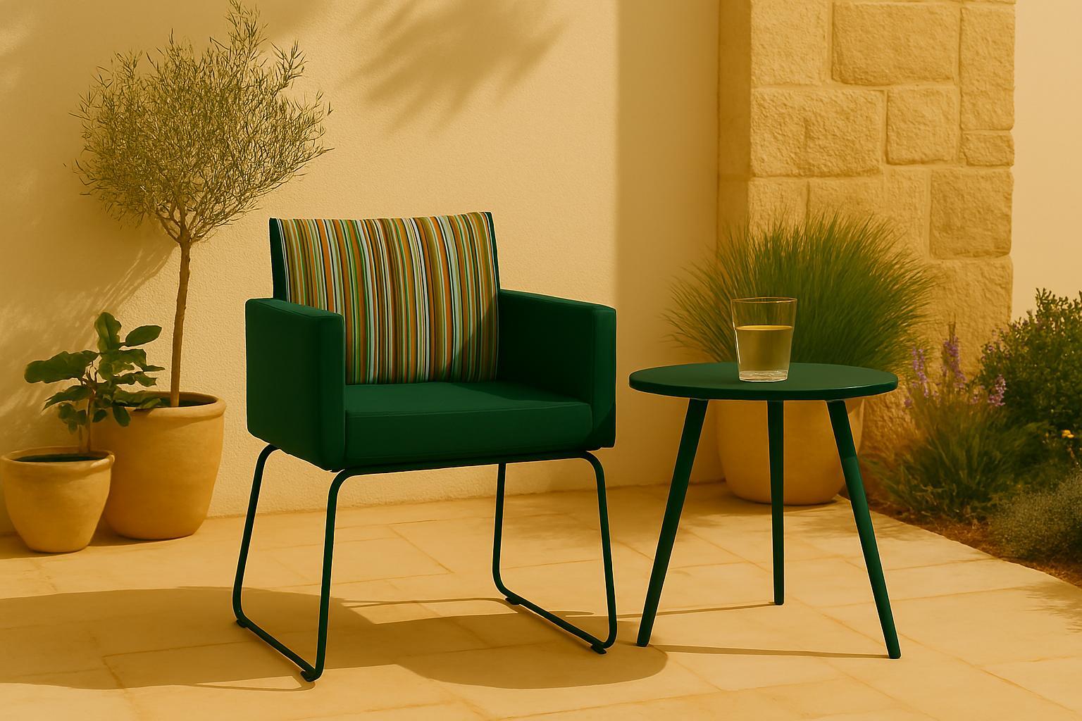 Garten und Terrassenstuhl Paris MODERN Streifen 2er Set für den Garten