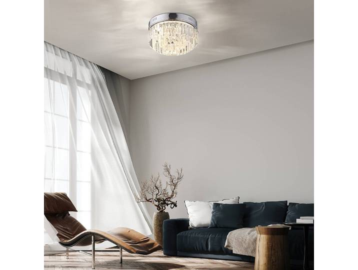 Plafonnier LED Q-Swing Ø 32cm Argenté Caoutchouc LED Module LED