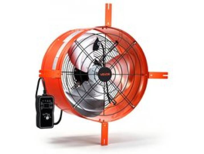 VEVOR Ventilateur d'Extraction pour Grenier 40,6 cm, Extracteur d'Air Mural 4995,1 m³/h avec Thermostat, pour Maison, Garage, Entrepôt, Atelier, Boîtier en Acier Carbone, Supports de Montage, Orange