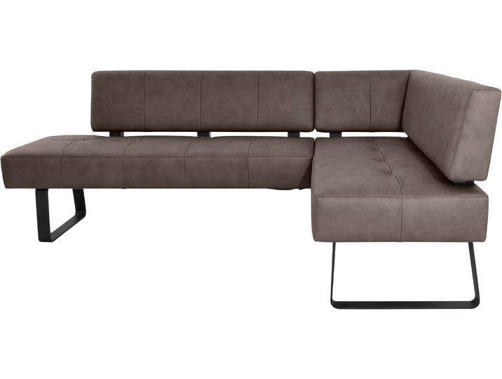 Eckbank, Microfaser, Braun Schwarz, 195×165 cm, Bequem, Klassisch Modern, K+W-Polstermöbel