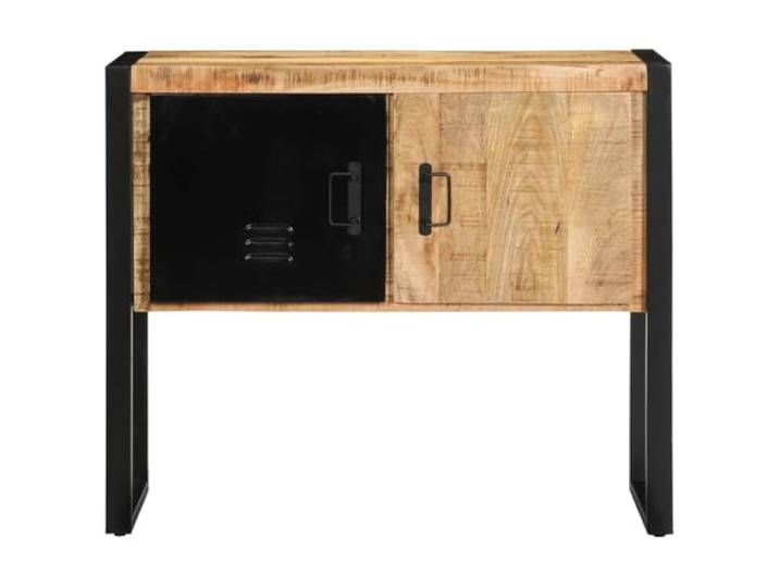 GKHPYURE Konsolentisch 90 x 35 x 75 cm aus massivem Mangoholz Massivholz Mangoholz, Eisen, 2 Türen, Ausstellungsboden, Wandbefestigung, Schlafzimmer, Wohnzimmer, Büro