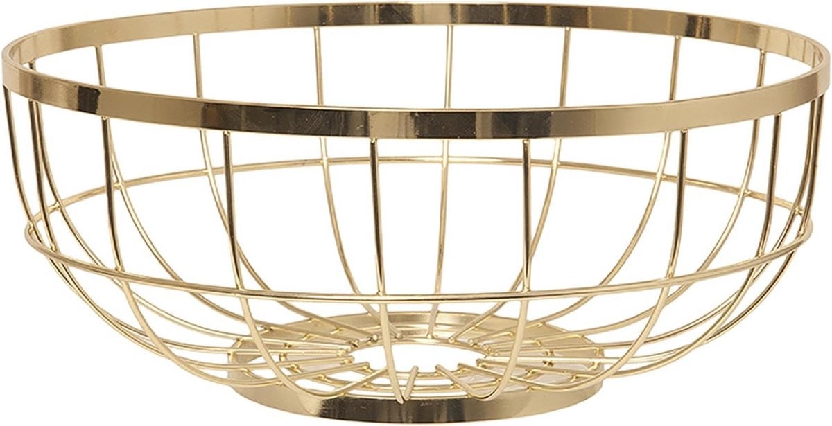 Gouden Metalen Fruitmand Open Model - Modern Woonaccessoire