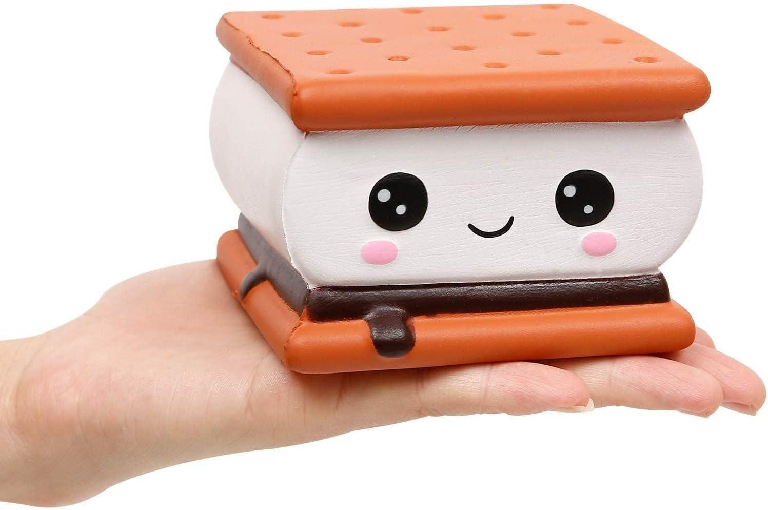 oCreon Squishy S'more Chocolate Sandwich Biscuit - Langzaam terugverend knijpspeelgoed voor stressverlichting