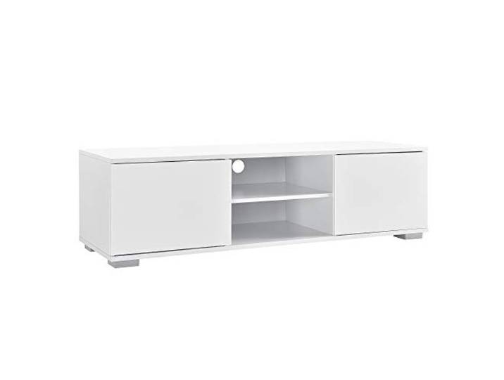 [en.casa] Fernsehtisch - Weiß 34,5x120x40 cm - TV Lowboard Board Fernseher Schrank Unterschrank
