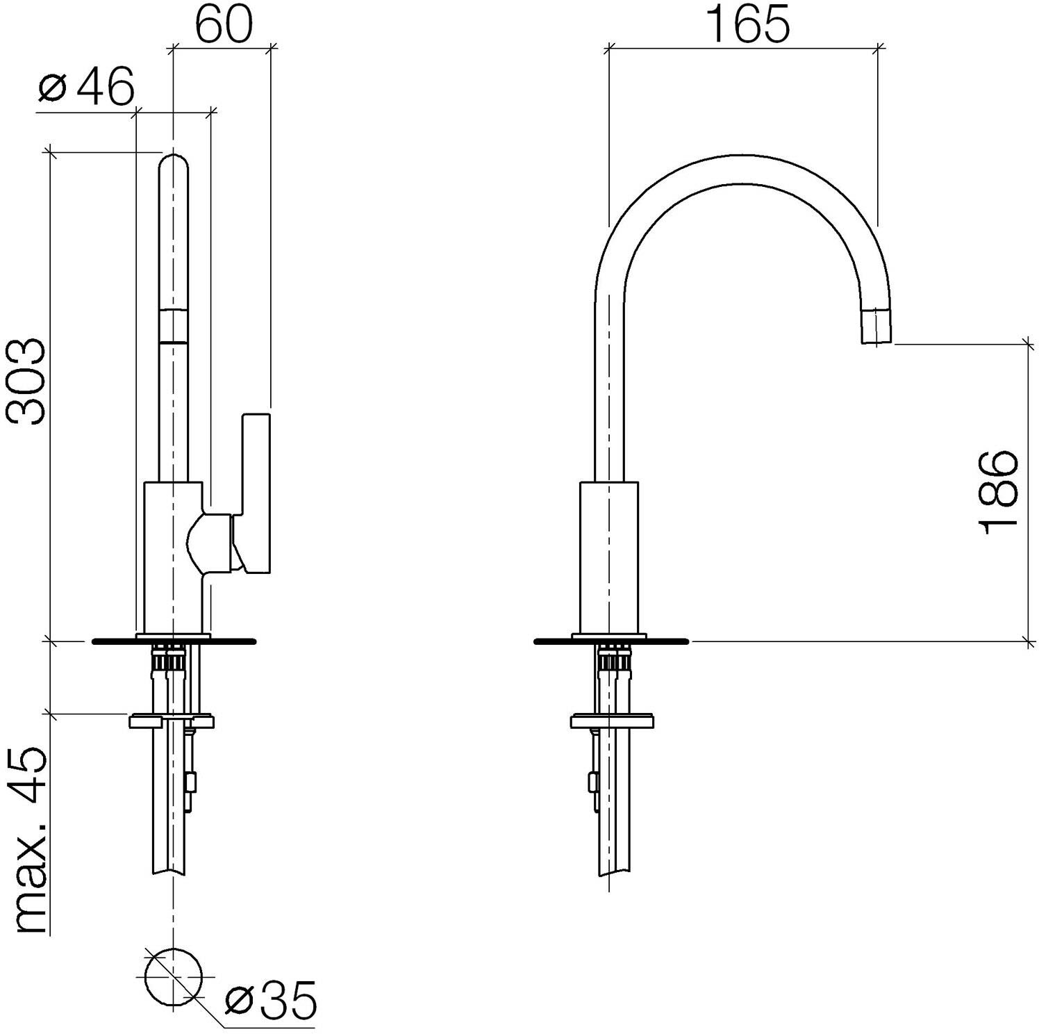 Dornbracht Tara Ultra Bar Tap Einhebelmischer