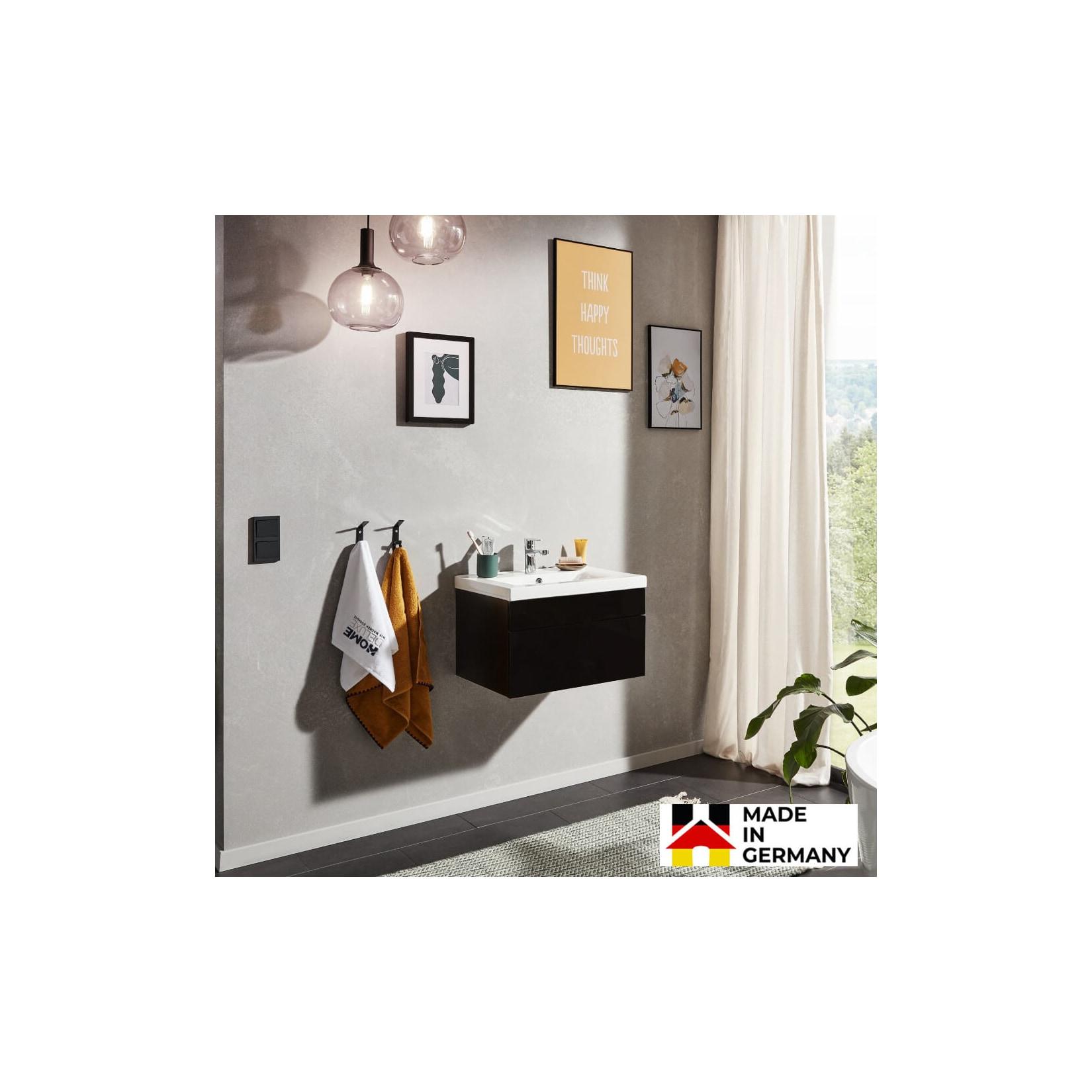 HOME DELUXE Badmöbel Komplettset WANGEROOGE S - Schwarz Made in Germany
