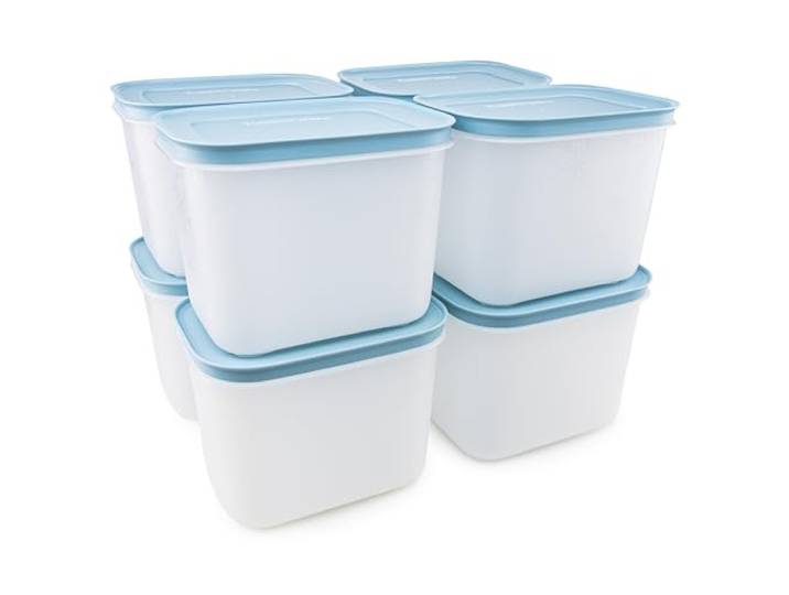 Tupperware Eis-Kristall Gefrierbehälter rauchblau 8x 1,1 L Lebensmittelaufbewahrung für Kühlschrank und Eisfach