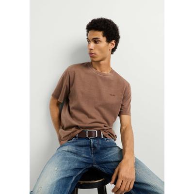 T-Shirt PEPE JEANS "einfaches T-Shirt PORTOBELLO TEE", Herren, Gr. M, light braun, 100% Baumwolle, Shirts T-Shirt
