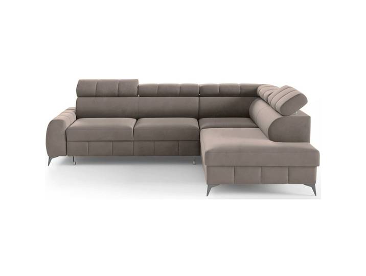 ECKSOFA London Hellbraun Velours