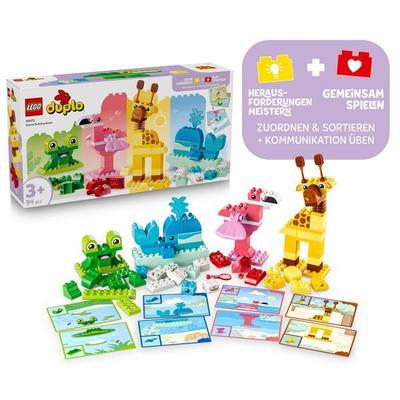 LEGO DUPLO 10472 Wir Bauen Tiere, Lernspielzeug zur Verbesserung der Fingerfertigkeit