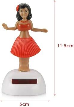 Inspired Living Solar Powered Car Ornament Dancing Unicorn Dashboard Decoration hula Girl red