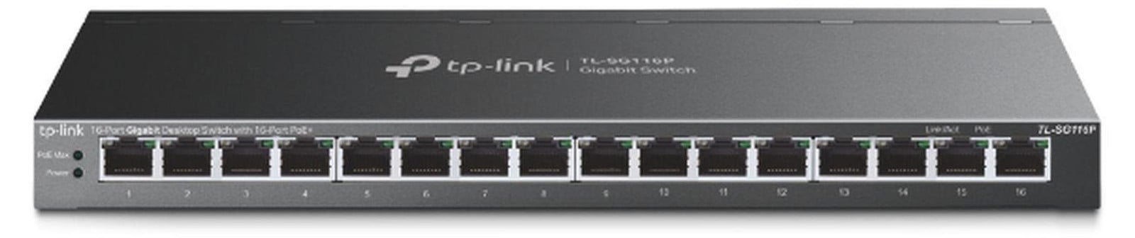 TP-Link TL-SG116P Gigabit Ethernet Onbeheerde Netwerkschakelaar met PoE, Zwart