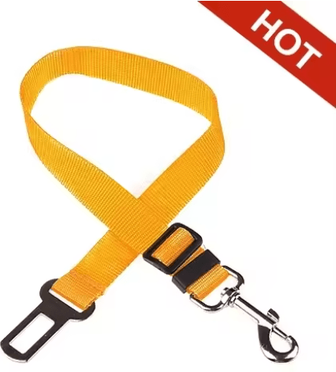 Inspire Picks Adjustable Dog Car Seat Belt Safety Leash For Secure Pet Travel yellow