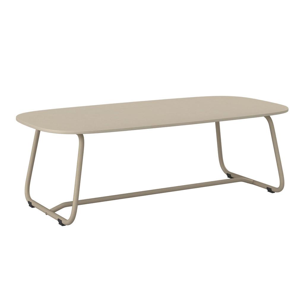 Amatio Loungetisch , Naturfarben, Ecru , Metall, Keramik , oval , Rundrohr , 60x38x120 cm , Gartenmöbel, Loungemöbel, Lounge-Serien
