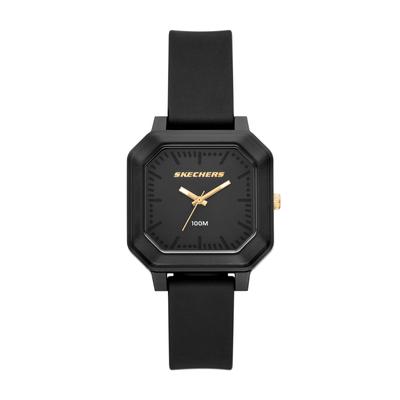 Quarzuhr SKECHERS "Rosencrans Square", schwarz (schwarz, goldfarben), Armbanduhren, Herren, Quarzuhr, Armbanduhr, Damenuhr, Herrenuhr, Silikonarmband, analog