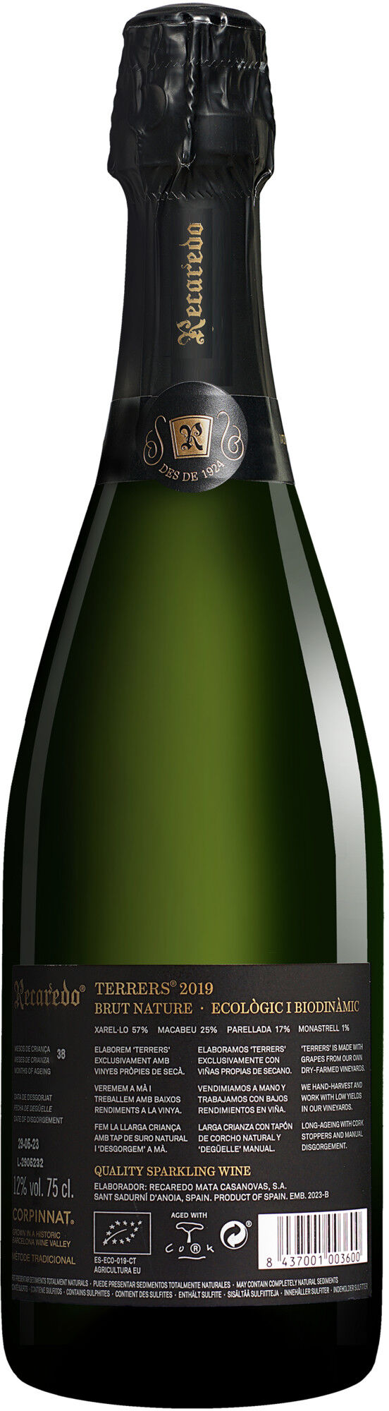 Recaredo Terrers Brut Nature 2019 12% Vol. Sehr Trocken aus Spanien