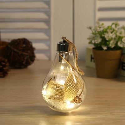 Inspired Deals 2PCS LED Christmas Ornaments Transparent Light Up Christmas Tree Hanging Decorations style 5
