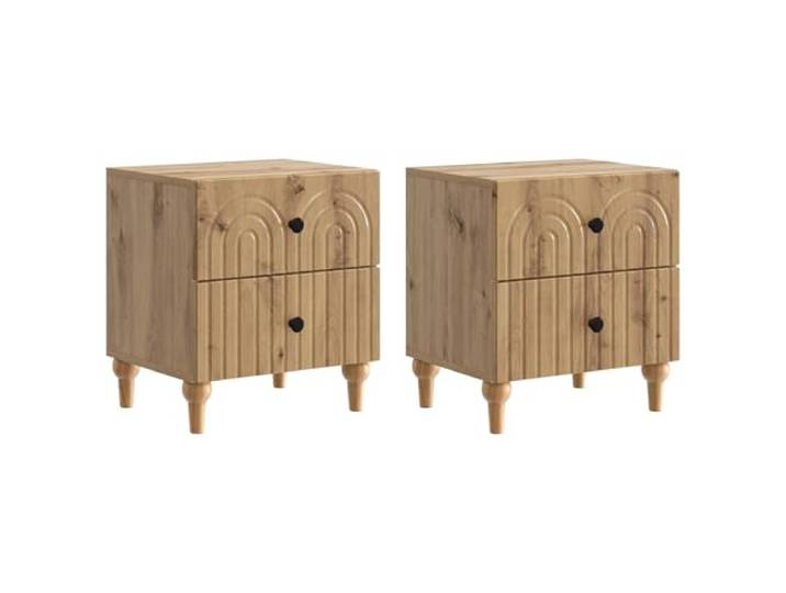 LMTYOENFG 2er Set Nachttische Artisan-Eiche 43x34,5x48cm Zwei elegante Beimöbel für das Schlafzimmer mit je zwei Schüben und zeitloser Holzoptik für harmonische Raumatmosphäre.