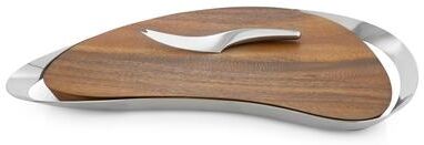 Nambe Pulse Cheese Board with Knife - 16.25 In. X 10.75 In. X 1.25 In.