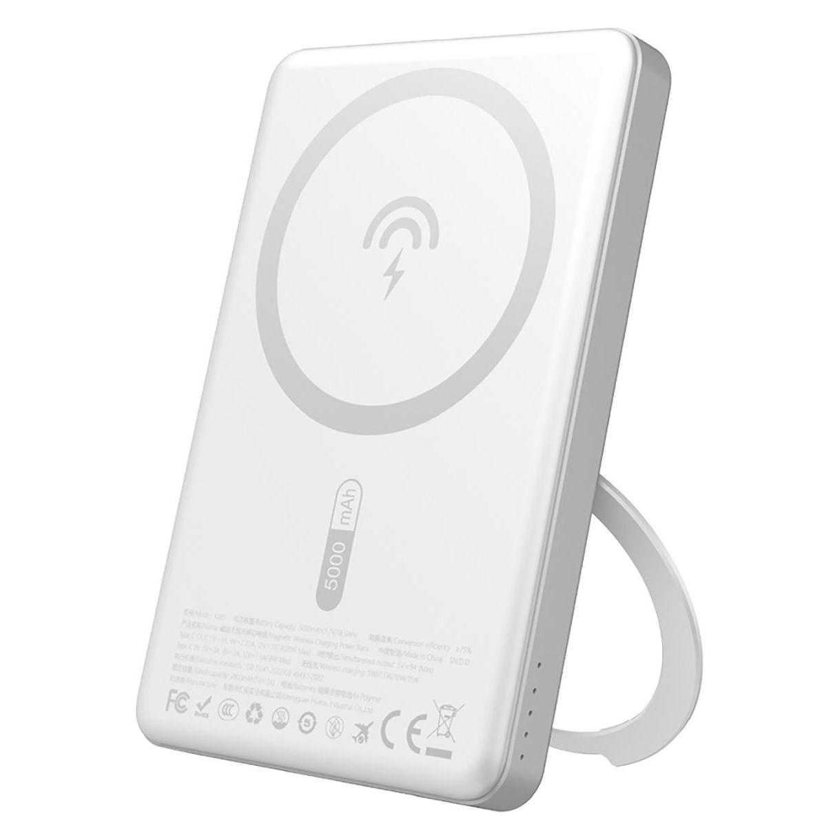 Dudao K28S 20W PD 5000mAh Powerbank with MagSafe and Stand - Silver (5000 mAh, 20 W) (K28S Silver)