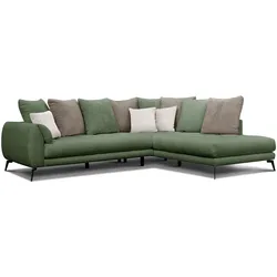 ECKSOFA CALME 5-Sitzer, olive und beige