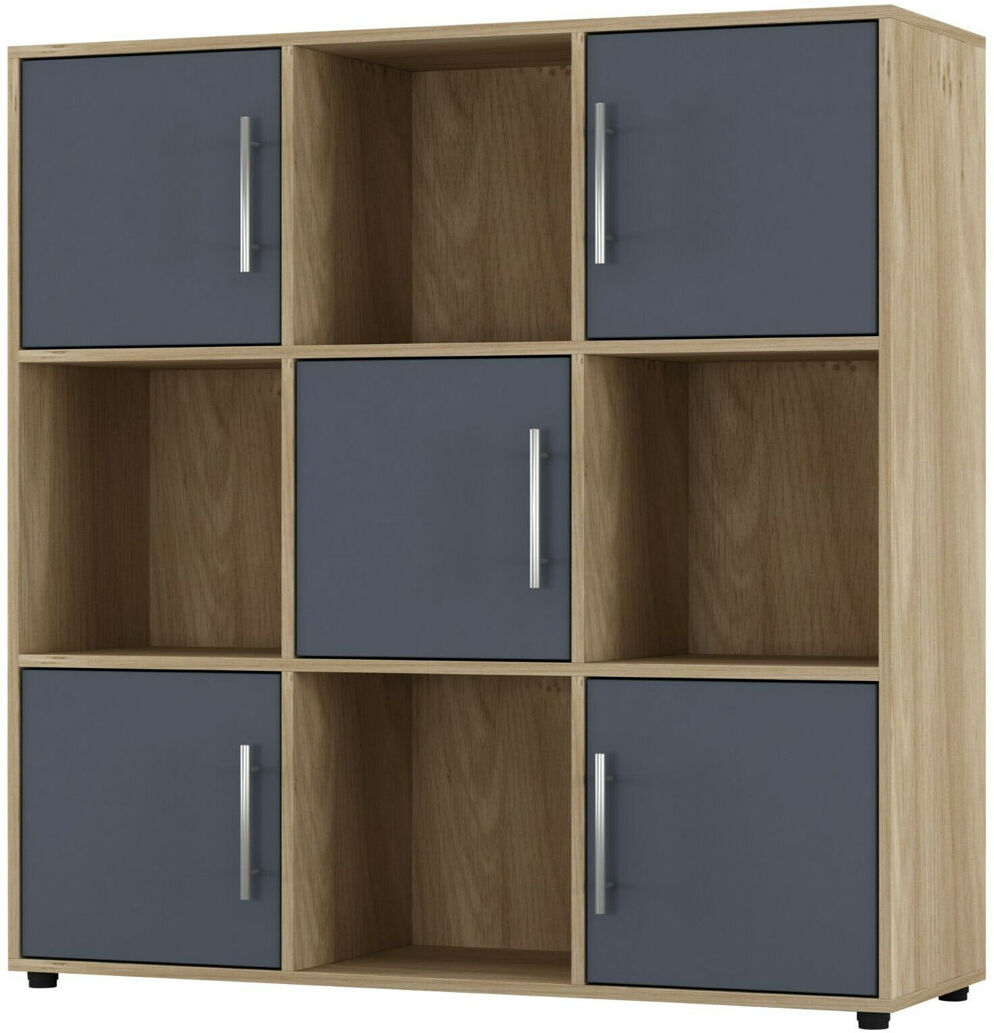 17 Stories Berntraud 90.5 cm H x 89 cm W Cube Bookcase Oak/Grey
