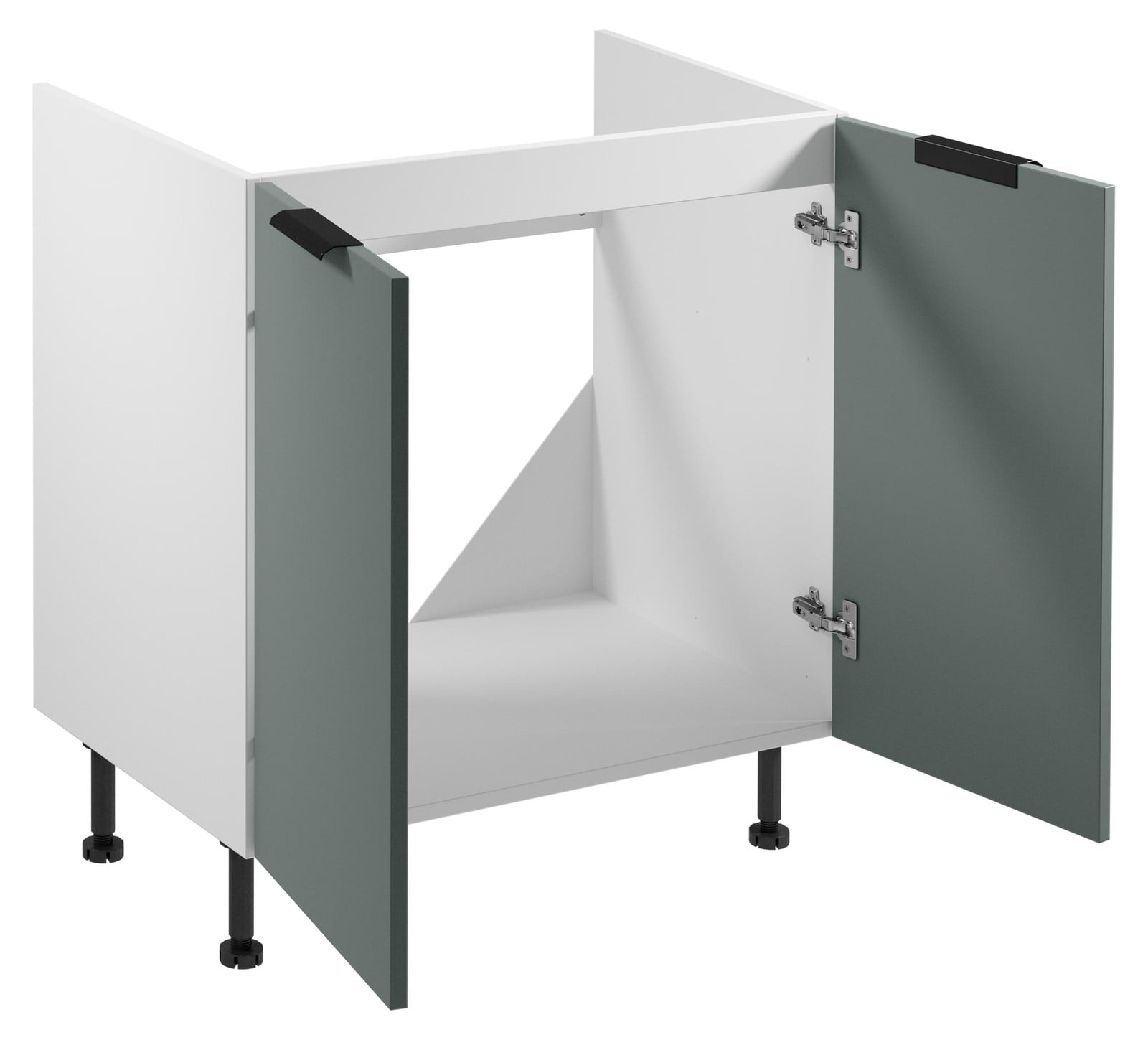 Witte houten spoelunit voor de keuken of badkamer