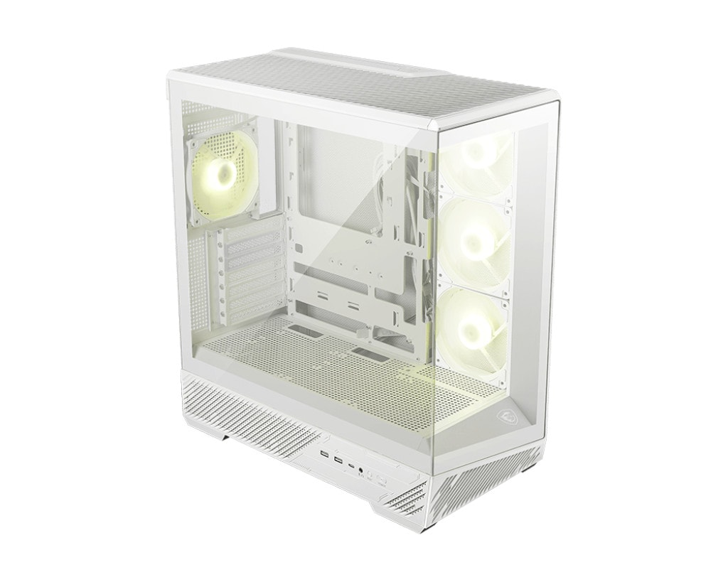 MSI MAG PANO 130R PZ Midi Tower Gaming Gehäuse, Seitenfenster, Weiß 306-7G32W21-HH9