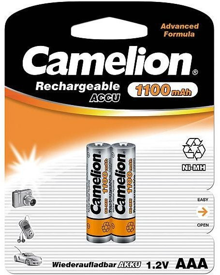 Camelion NH-AAA1100BP2 Ni-MH Oplaadbare Batterijen 1100mAh - Zilver