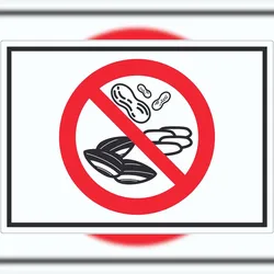 HB-Druck Nüsse und Kerne essen verboten Aufkleber Symbol A6 (105x148mm)