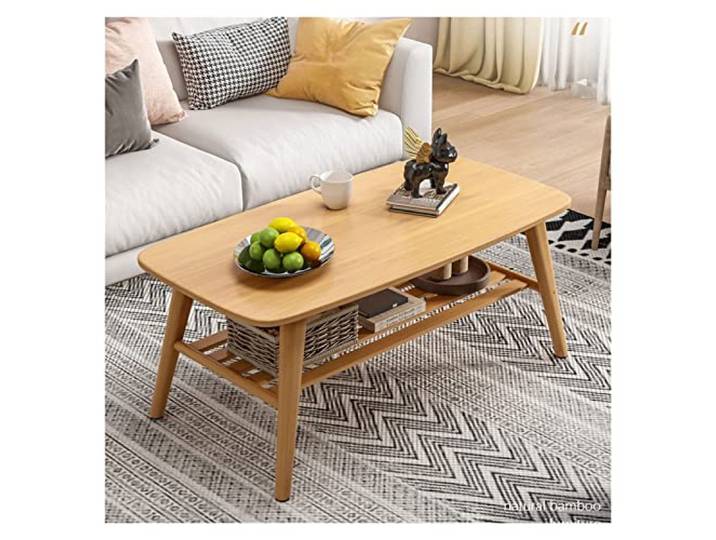 ksjdieunf Couchtisch 2-stöckiger Couchtisch mit Ablagefläche for Wohnzimmer in kleinen Wohnungen, rechteckiger Fernsehschrank, Beistelltisch Tische for Wohnzimmer