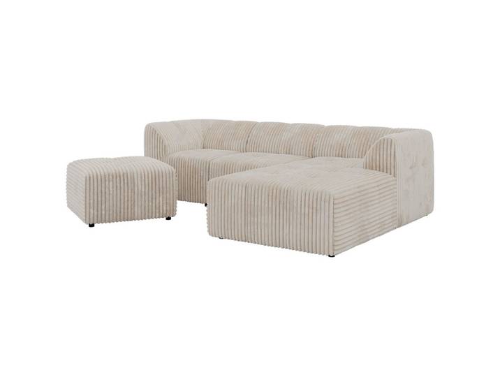ECKSOFA VORITA L 4M - Beige Cord - Rechts Seite