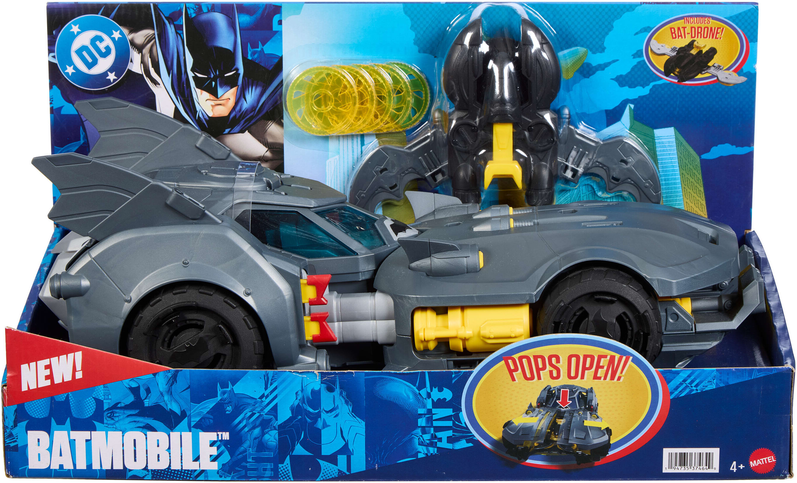 Spielzeug-Auto MATTEL "DC 6" All-Stars Collection Batmobile", bunt, Spielzeugfahrzeuge, KinderB:41cm H:15cm T:19cm, Spielzeug-Auto, B:41cm H:15cm T:19cm