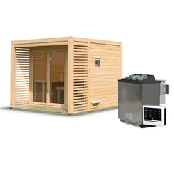 Karibu Gartensauna Saunahaus Angkor 3 9 kW Bio-Kombiofen inkl. Steuergerät