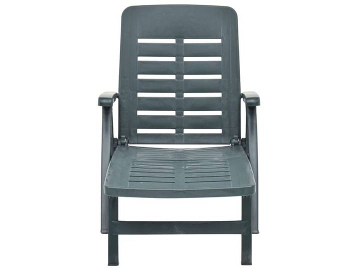 (68432)Bains de soleil/transat CHIC Chaise longue pliable Plastique Vert FR