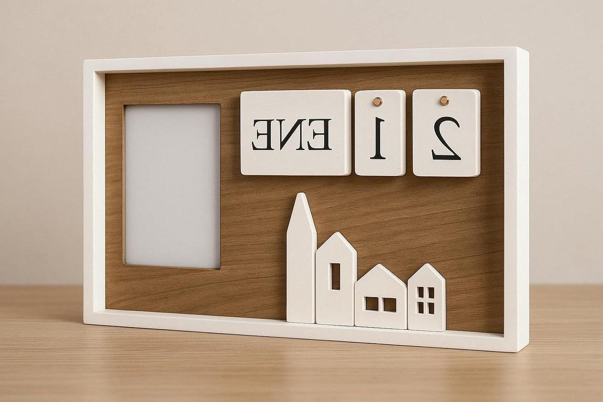 Houten Kalender Fotolijst Decoratie Multicolor 37 x 23 cm
