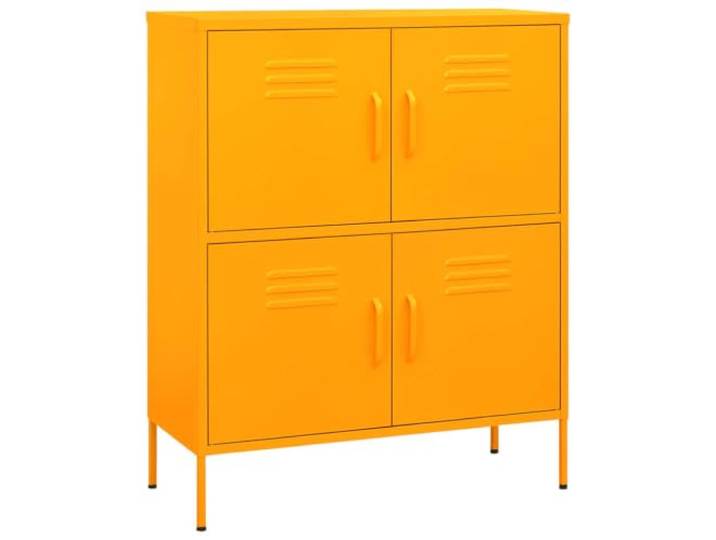 Aufbewahrungsschrank aus Stahl, Senfgelb, 80 x 35 x 101,5 cm, mit 2 Robuster Stahl, verstellbare Einlegeböden, Stabilitätsstufen, einfache Wartung, kompakte Größe