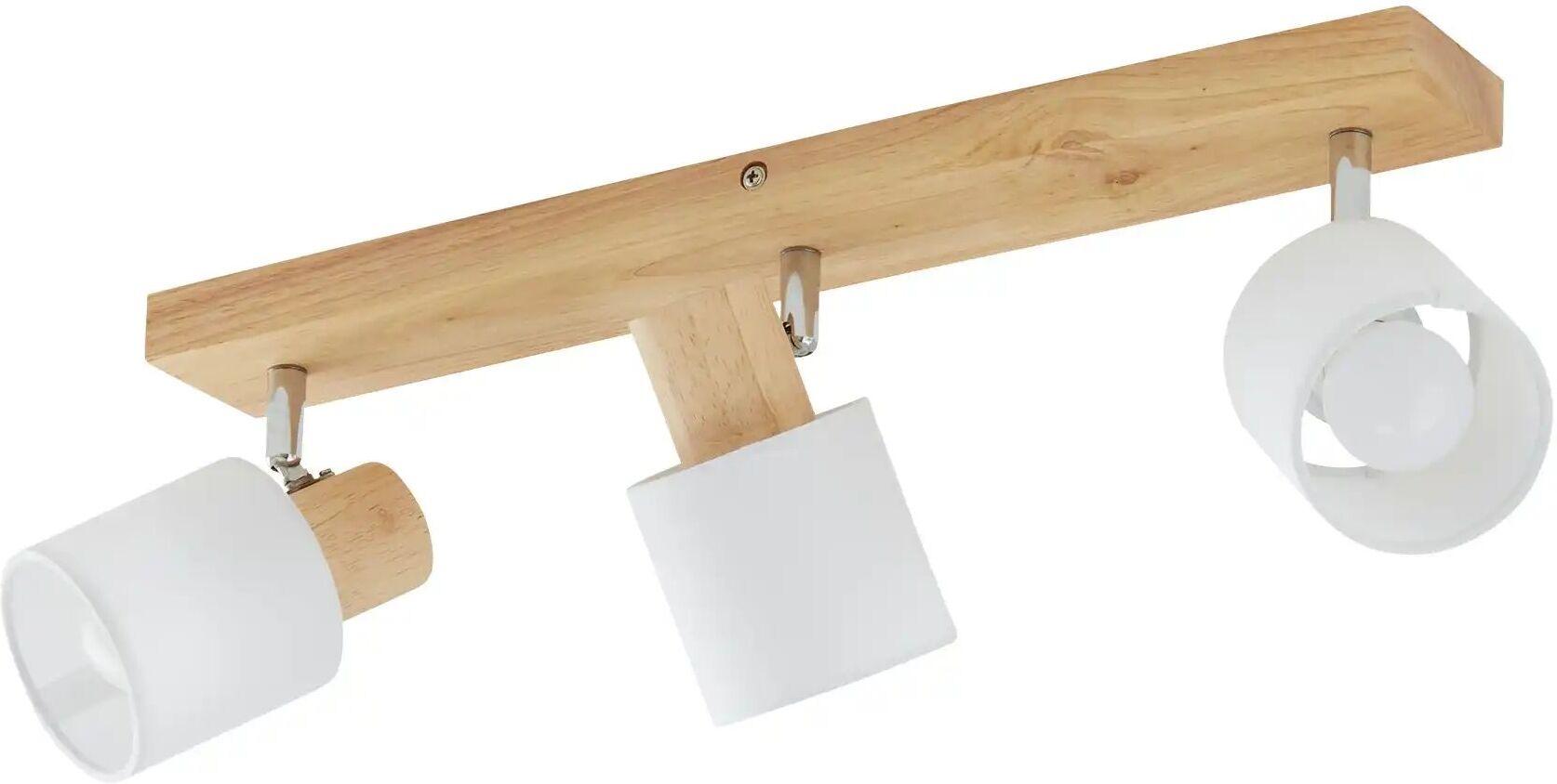 KHG Deckenstrahler  3-flammig  Holz/ Stoffschirm weiß   ¦ holzfarben ¦ Maße