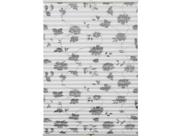 Plissee GARDINIA Concept zum Klemmen Flowers and Plants Blüte , weiss (weiß), B:100cm H:130cm, Obermaterial: 100% Polyester, Plissees, Plissee, in der Breite kürzbar