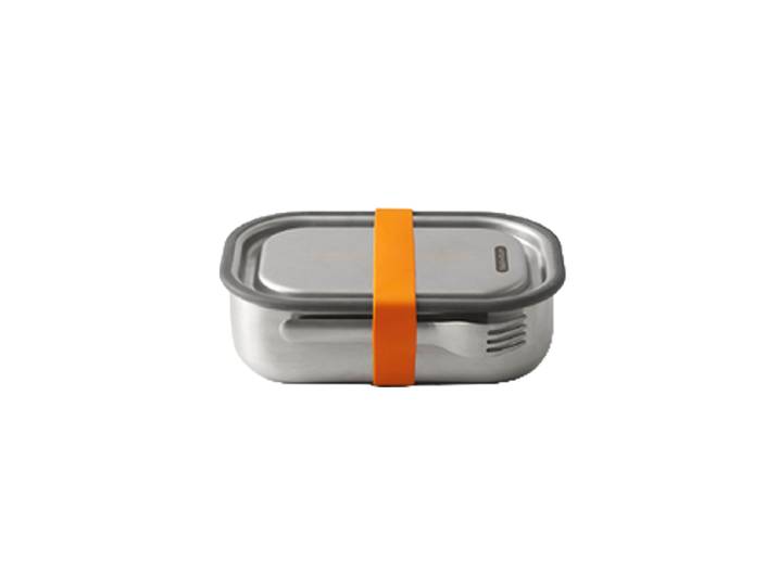 Multifunktionelle Edelstahl Lunch-Box „Blum“ 1000 ml Orange black+blum