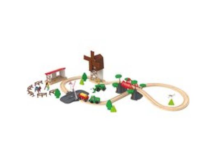 PLAYTIVE Set de chemin de fer en bois (ferme)