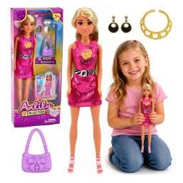 Lean Toys Anlily-Puppe in einem rosa Kleid mit Handtasche (71225346)