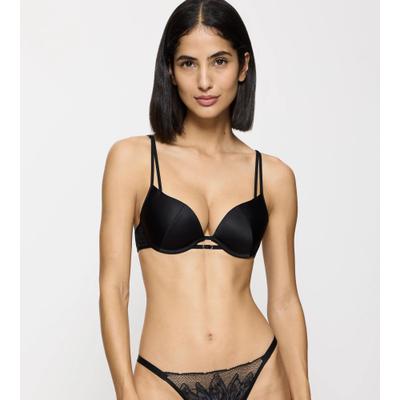 Push-up-BH TRIUMPH "Crazy Stupid Love", Damen, Gr. 70, Cup C, schwarz, Mesh, Spitze, Satin, Obermaterial: 100% Polyamid, BHs Push-up-BH, Spitze, Stretch-Satin an den Cups, federleichte Cups, Mesh
