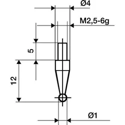 KÄFER Messeins.D.3mm KGL M2,5 STA z.Messuhren - 62038