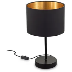Tischleuchte, schwarz-gold, 1xE27/40W max. exkl.
