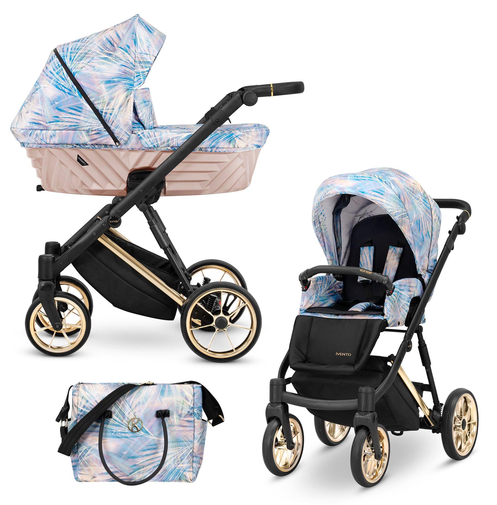 Kinderwagen Kunert Ivento Premium 2in1 - goldene Rahmenfarbe - Farbe: Pastellgrün