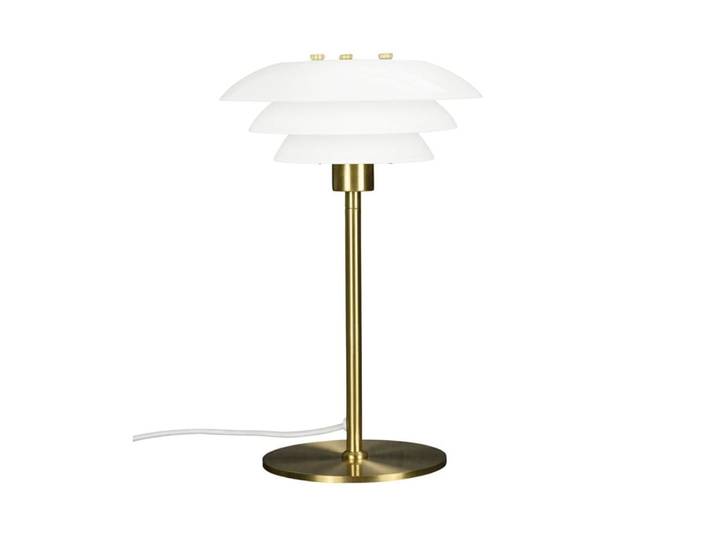 Lampe à poser en verre et laiton